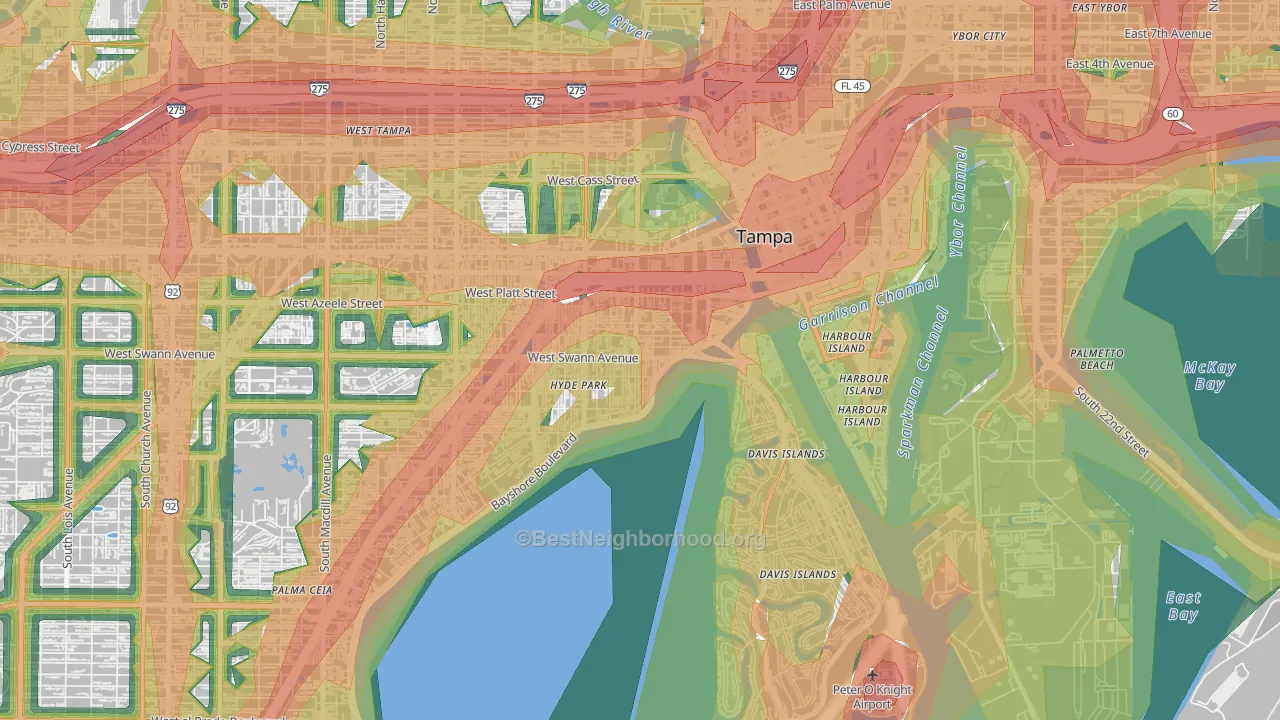 33606, FL Map of Noise Levels in 33606