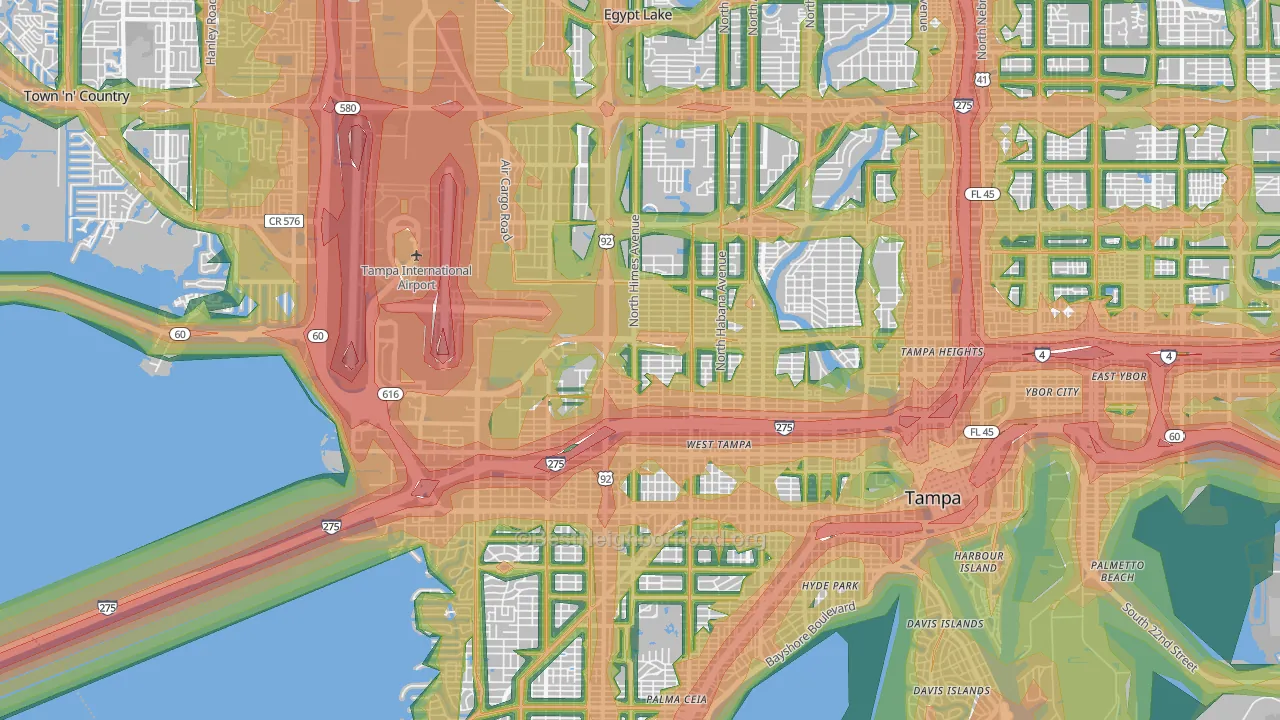 33607, FL Map of Noise Levels in 33607