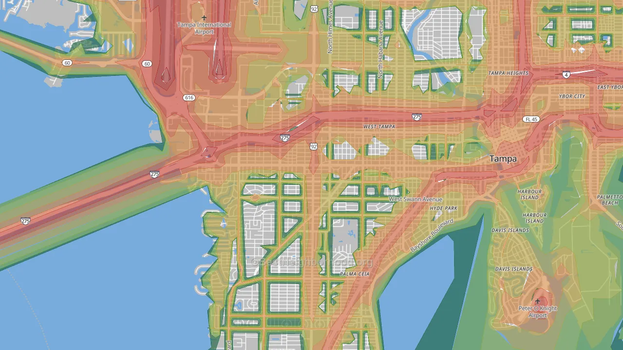 33609, FL Map of Noise Levels in 33609