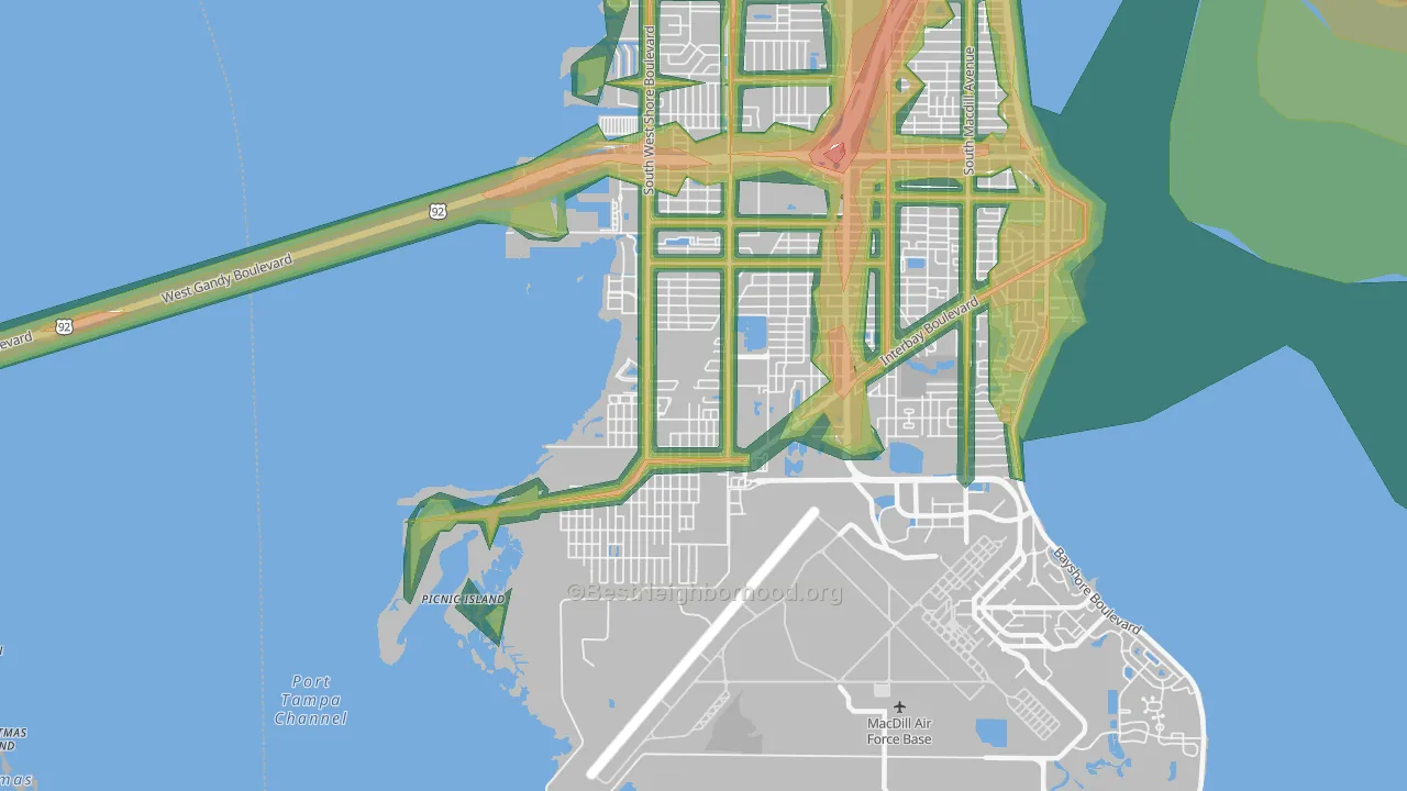 33616, FL Map of Noise Levels in 33616