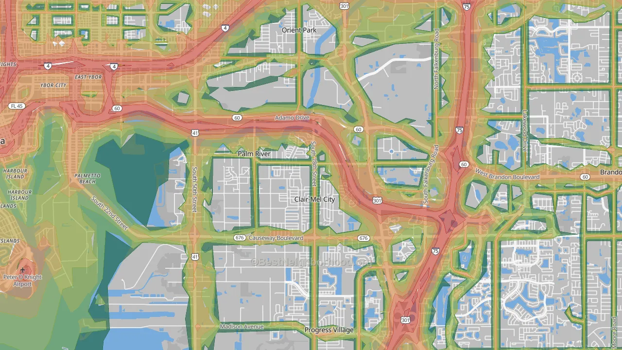 33619, FL Map of Noise Levels in 33619