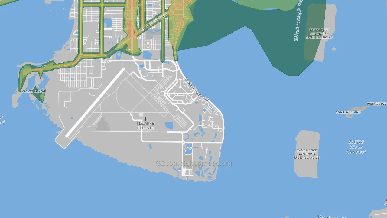 33621, FL Map of Noise Levels in 33621