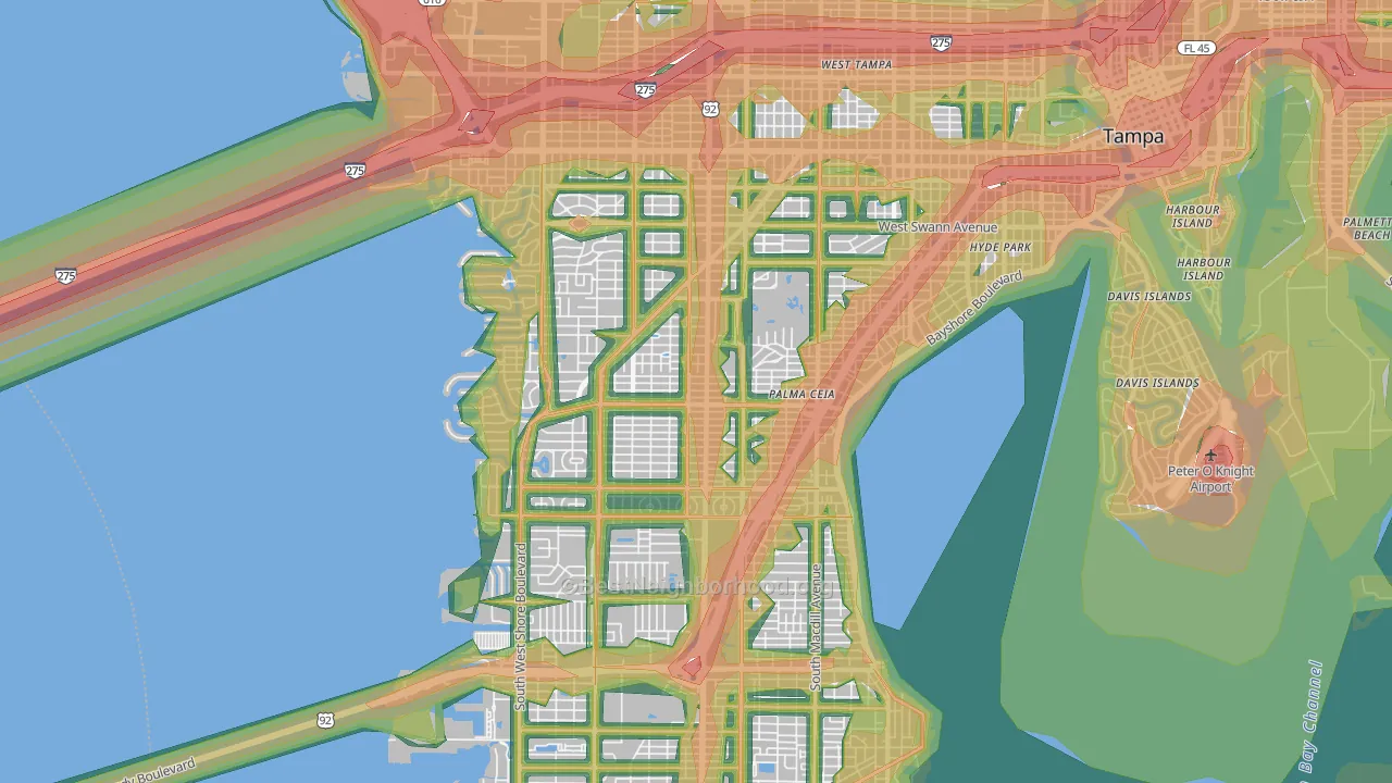 33629, FL Map of Noise Levels in 33629