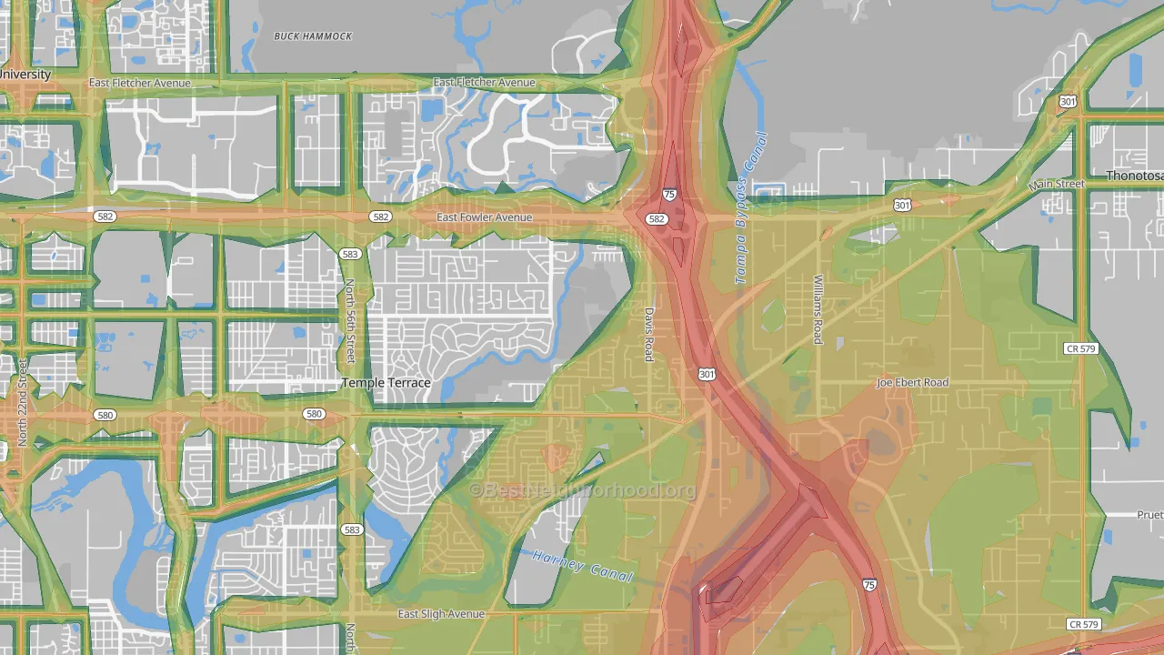 33637, FL Map of Noise Levels in 33637