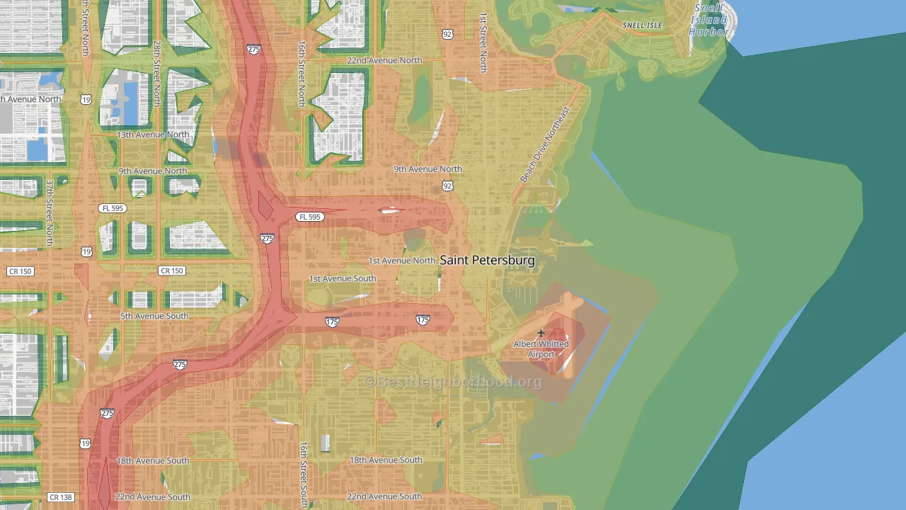 33701, FL Map of Noise Levels in 33701