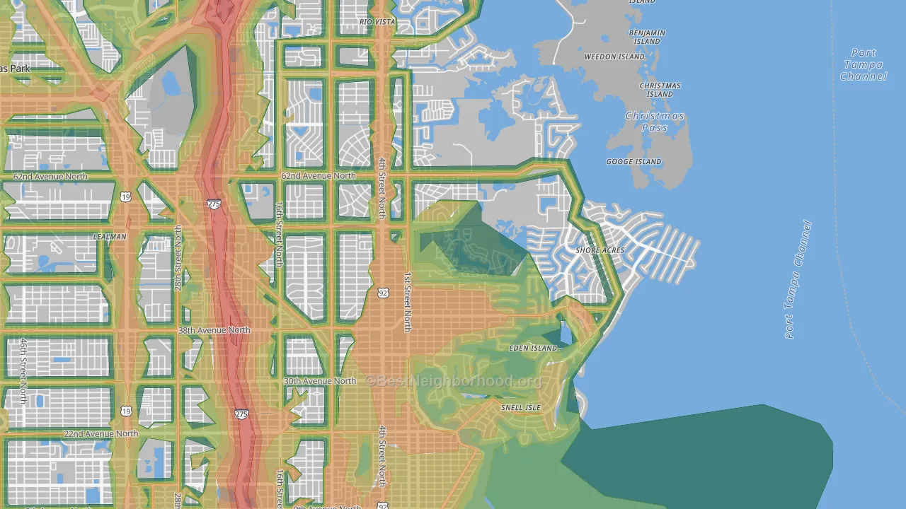 33703, FL Map of Noise Levels in 33703
