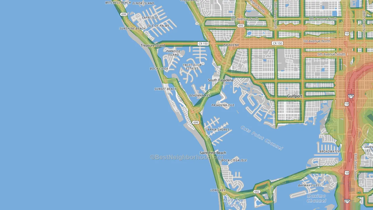 33706, FL Map of Noise Levels in 33706