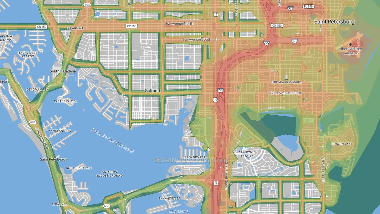33711, FL Map of Noise Levels in 33711