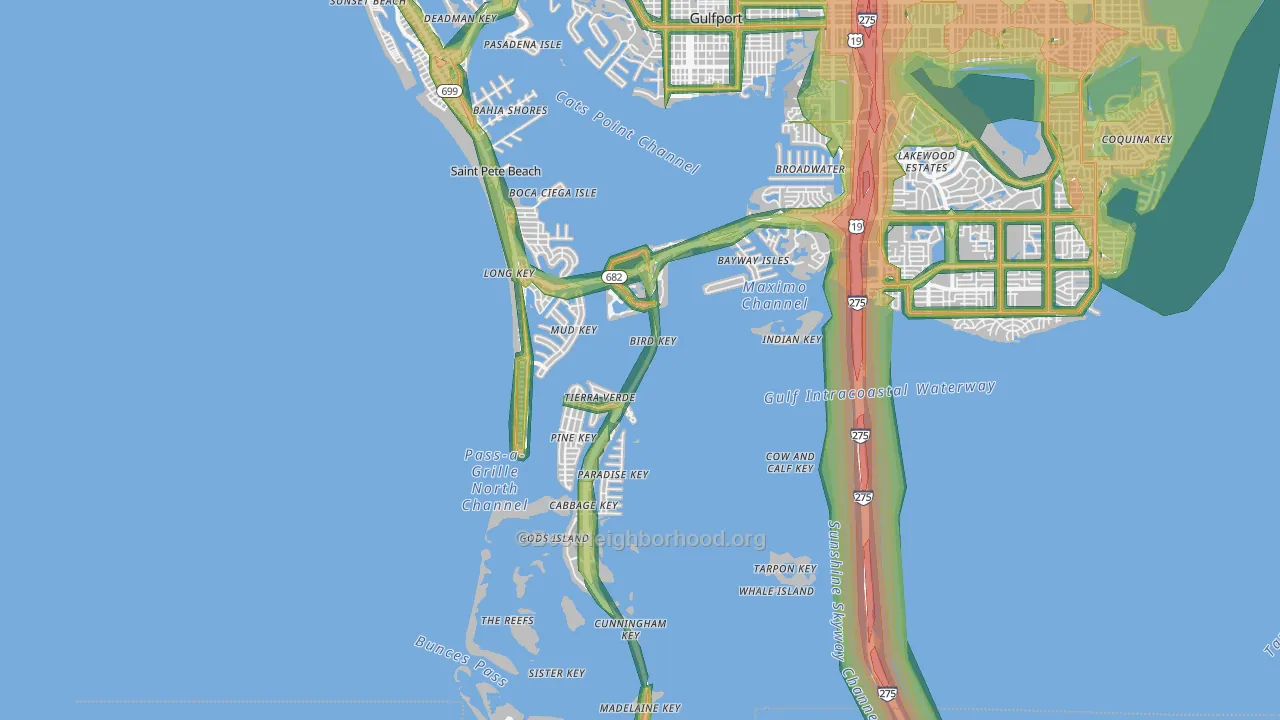 33715, FL Map of Noise Levels in 33715