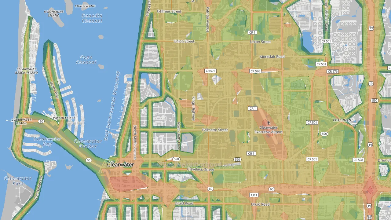 33755, FL Map of Noise Levels in 33755