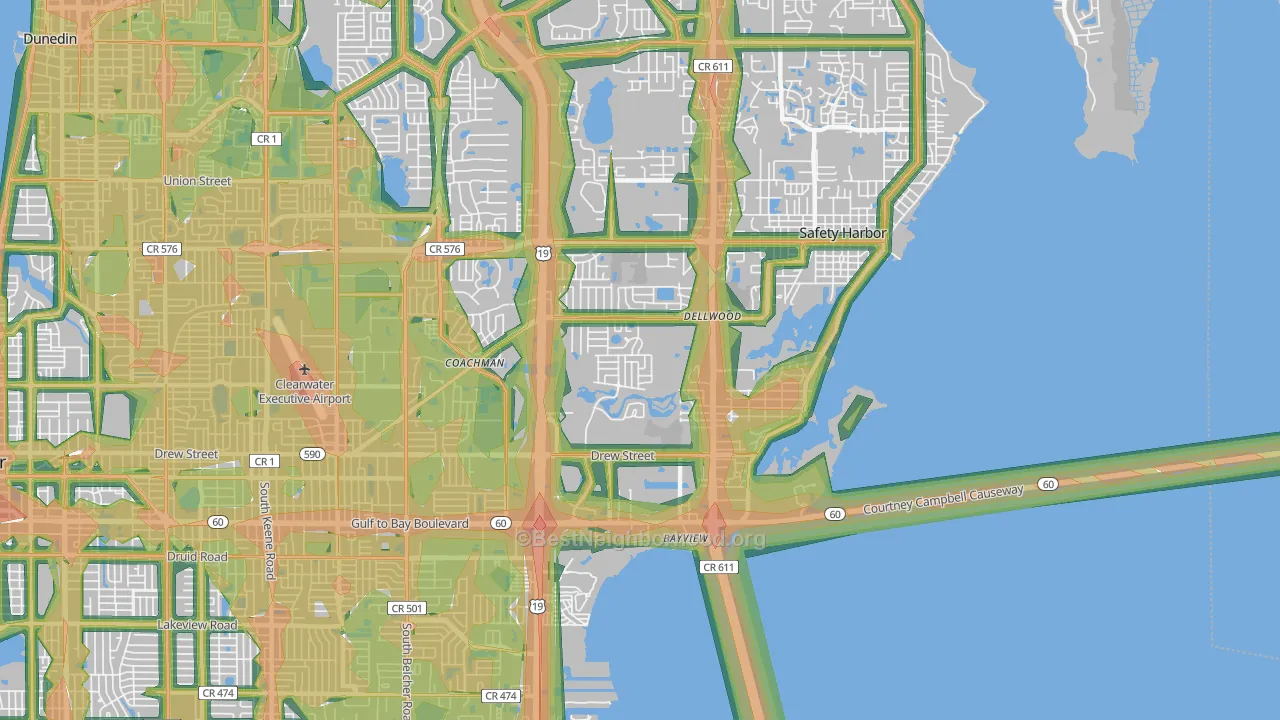33759, FL Map of Noise Levels in 33759