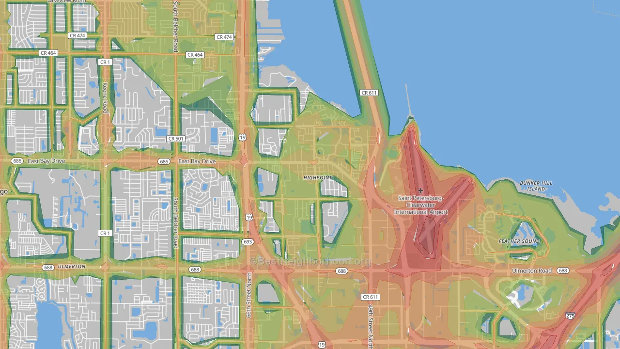 33760, FL Map of Noise Levels in 33760