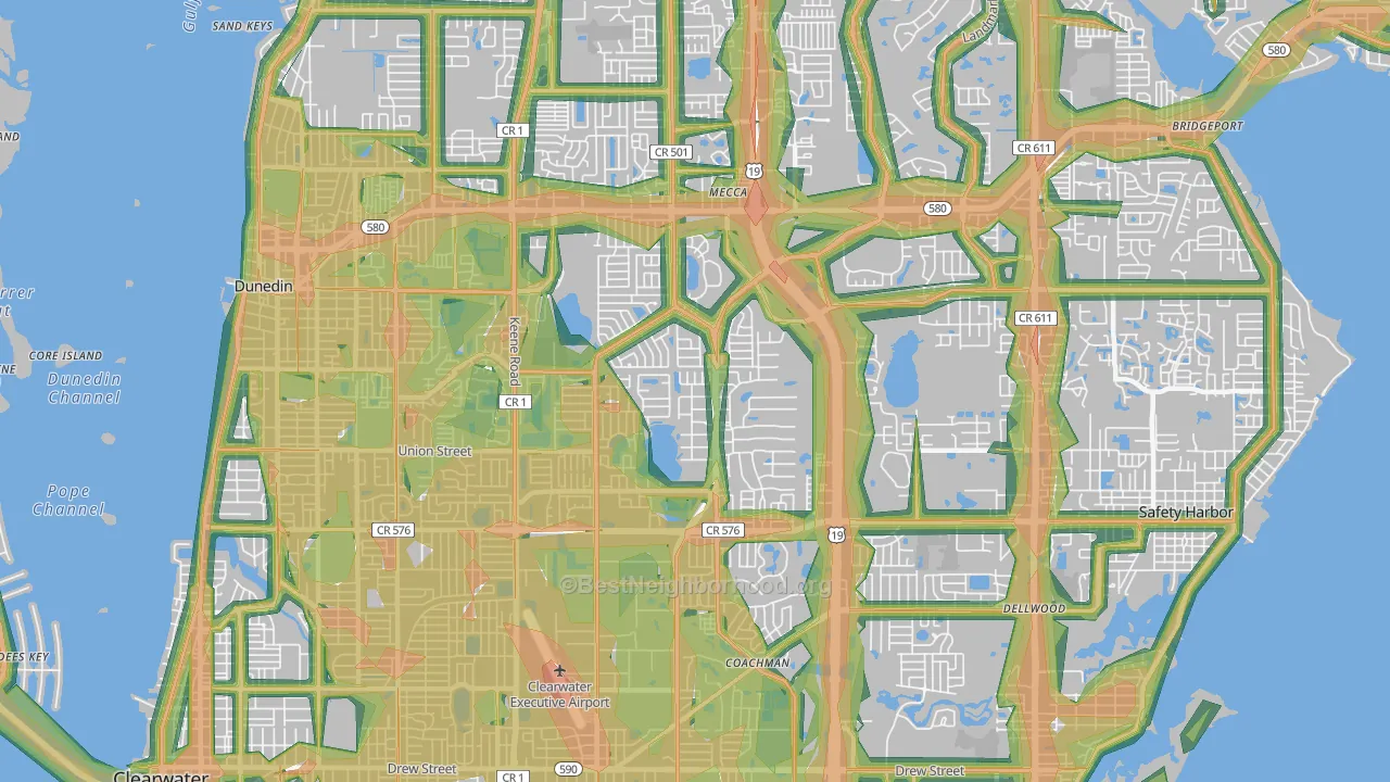 33763, FL Map of Noise Levels in 33763