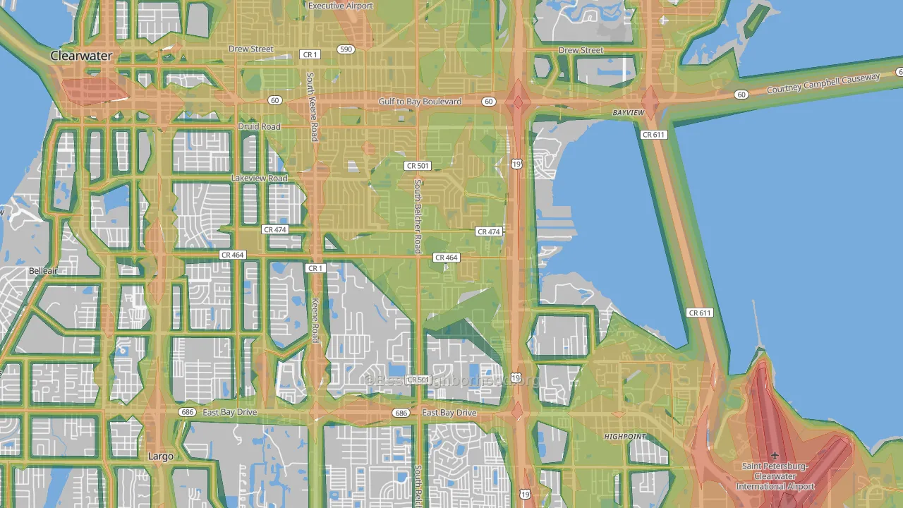 33764, FL Map of Noise Levels in 33764