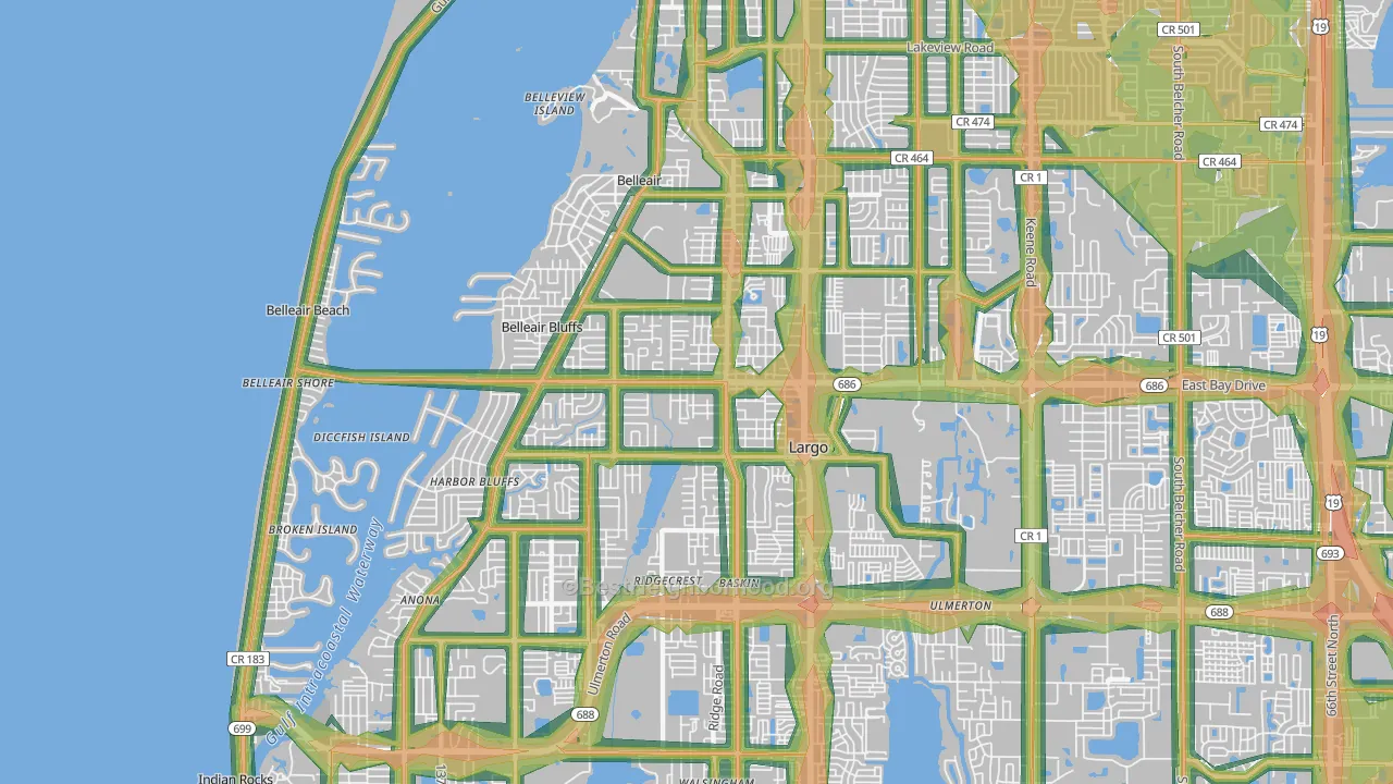 33770, FL Map of Noise Levels in 33770