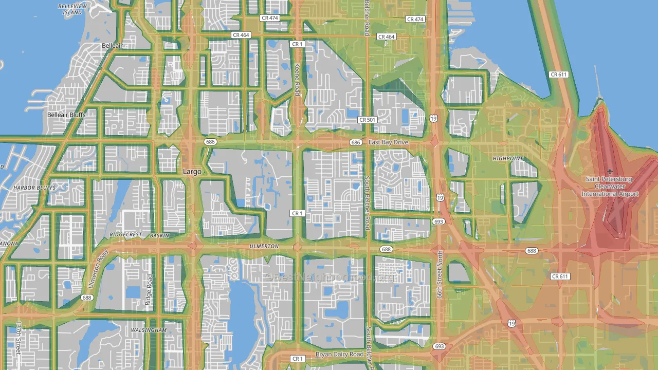 33771, FL Map of Noise Levels in 33771