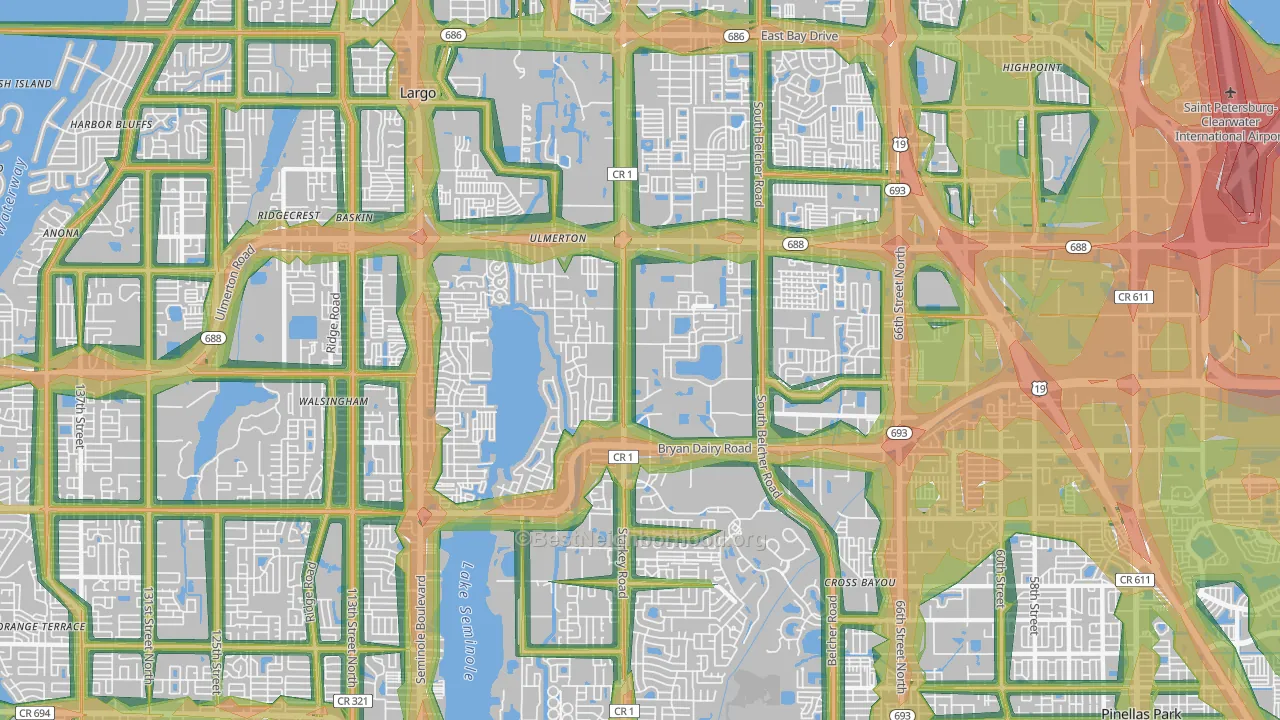 33773, FL Map of Noise Levels in 33773