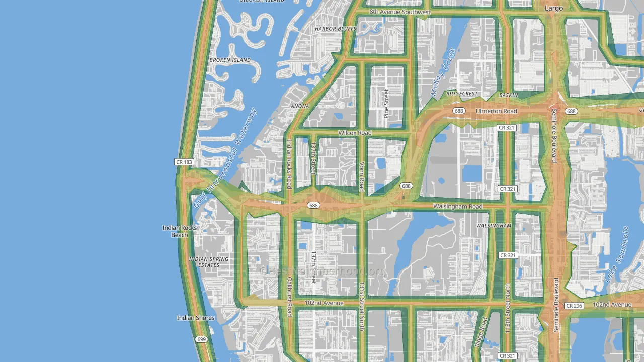 33774, FL Map of Noise Levels in 33774