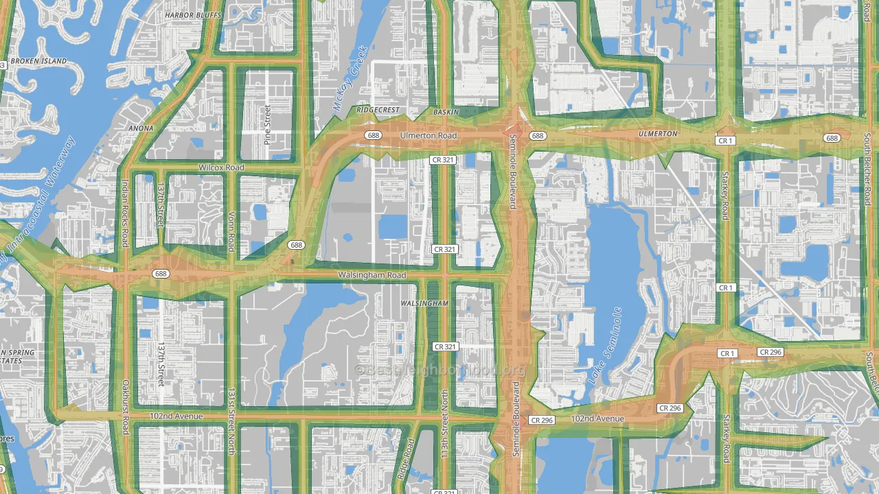 33778, FL Map of Noise Levels in 33778