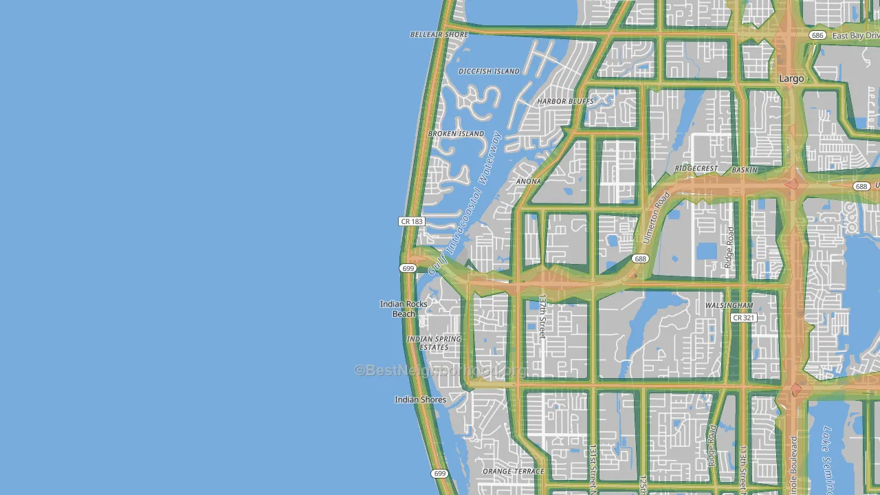 33785, FL Map of Noise Levels in 33785