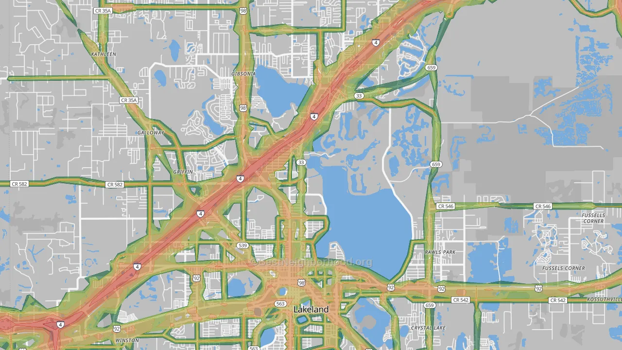 33805, FL Map of Noise Levels in 33805