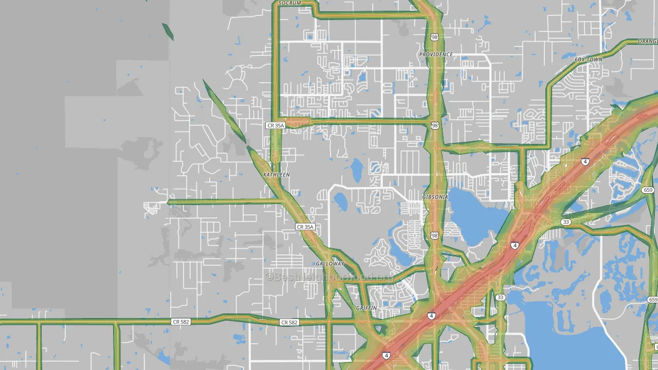 33810, FL Map of Noise Levels in 33810