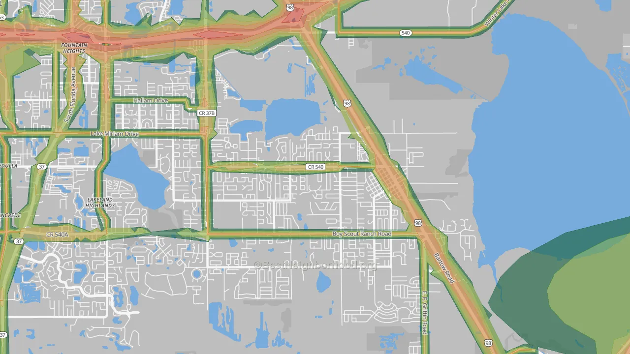 33812, FL Map of Noise Levels in 33812