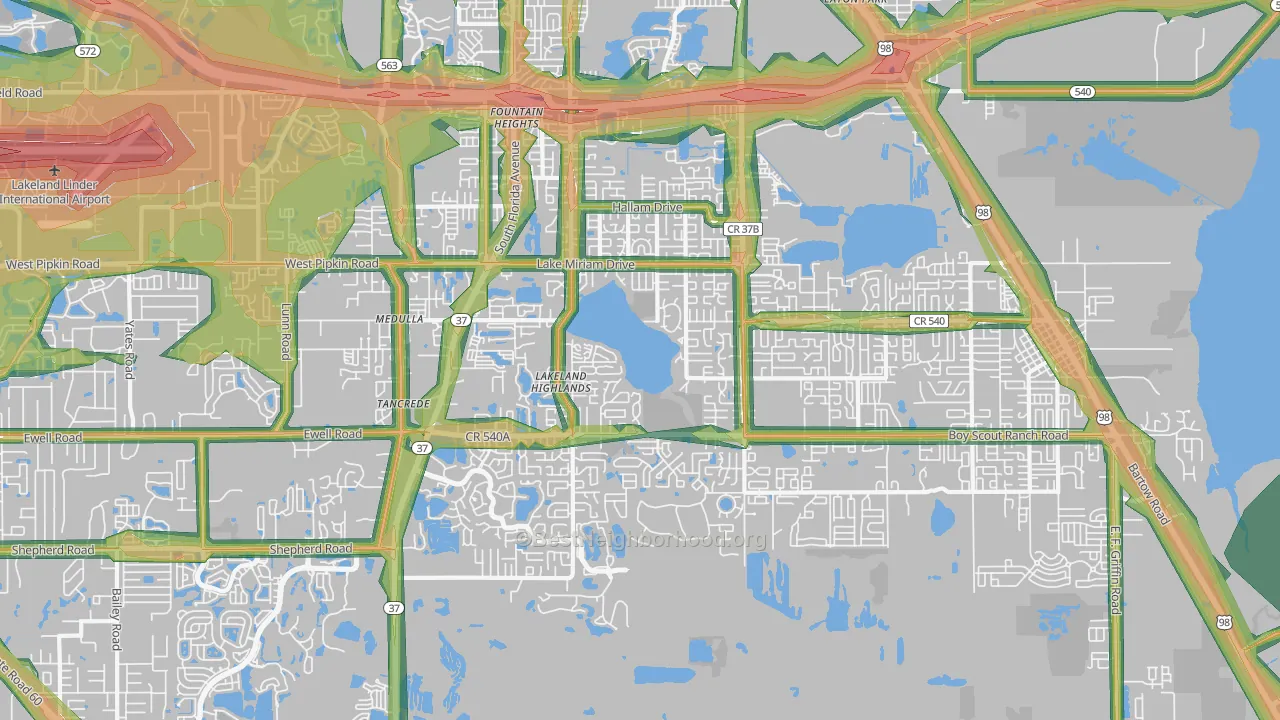 33813, FL Map of Noise Levels in 33813
