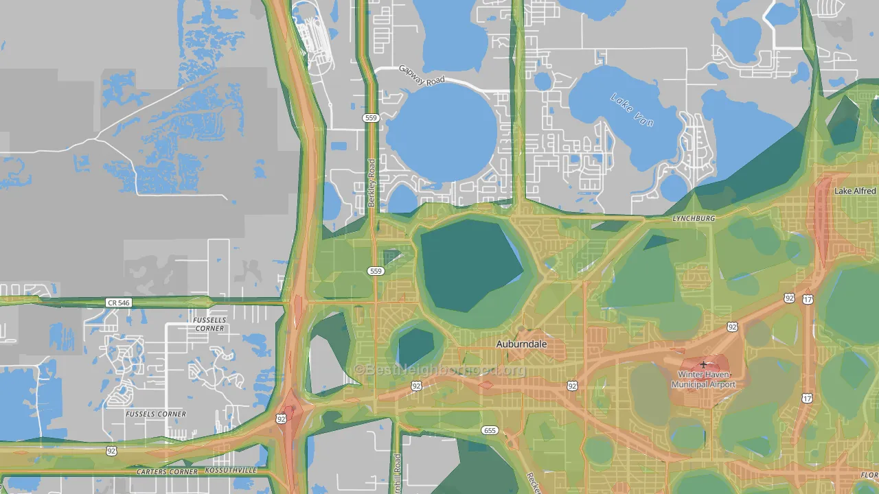 33823, FL Map of Noise Levels in 33823