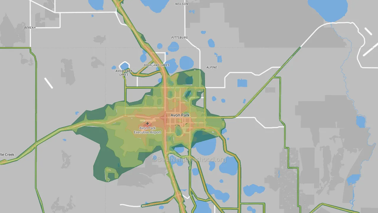 33825, FL Map of Noise Levels in 33825