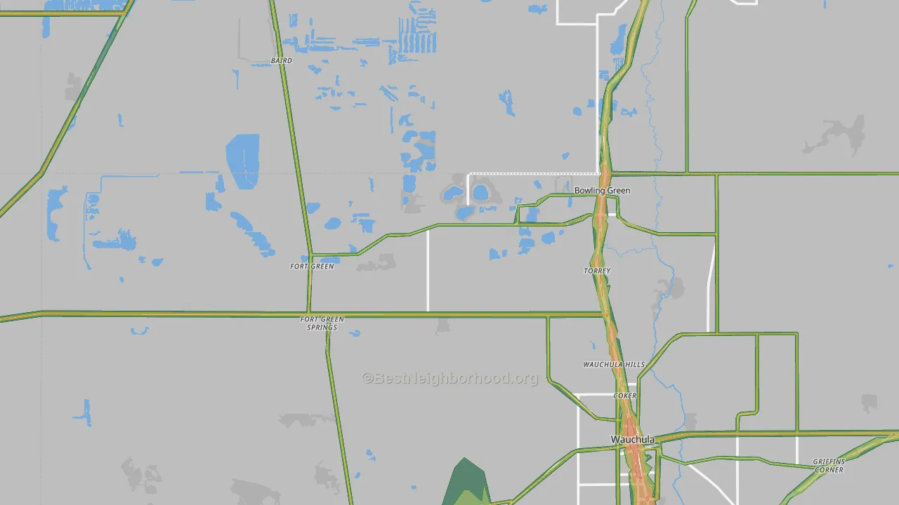 33834, FL Map of Noise Levels in 33834