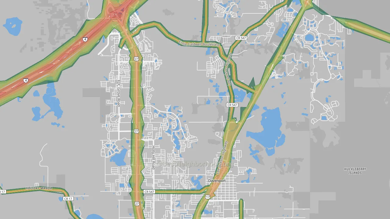 33837, FL Map of Noise Levels in 33837