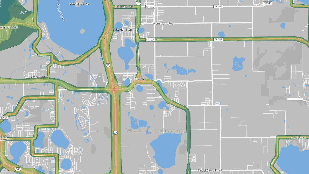 33838, FL Map of Noise Levels in 33838