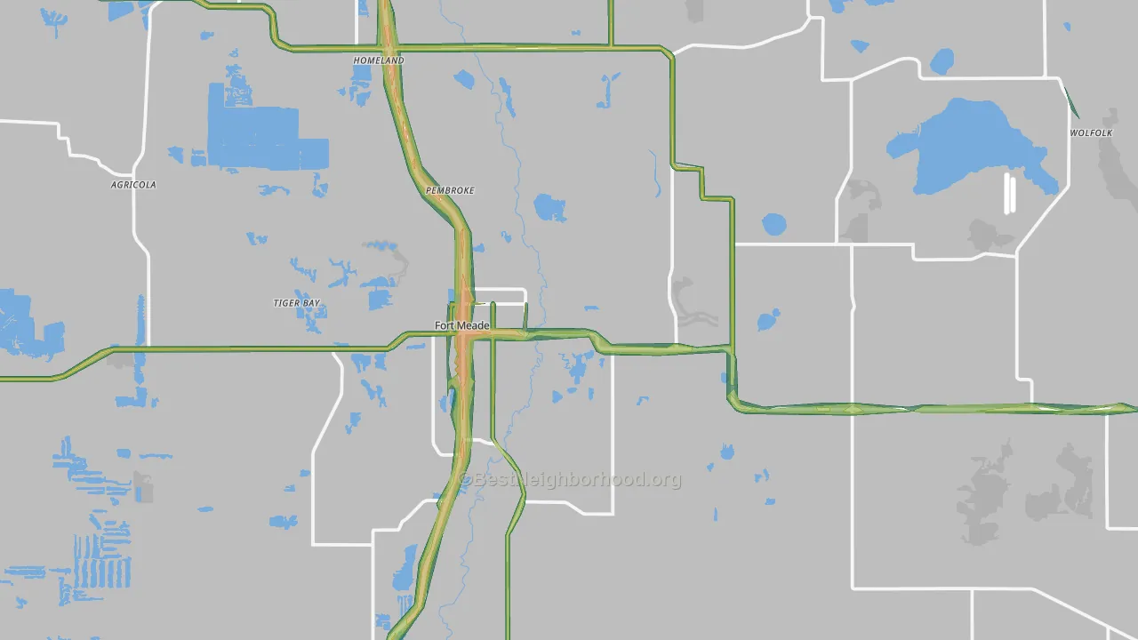 33841, FL Map of Noise Levels in 33841