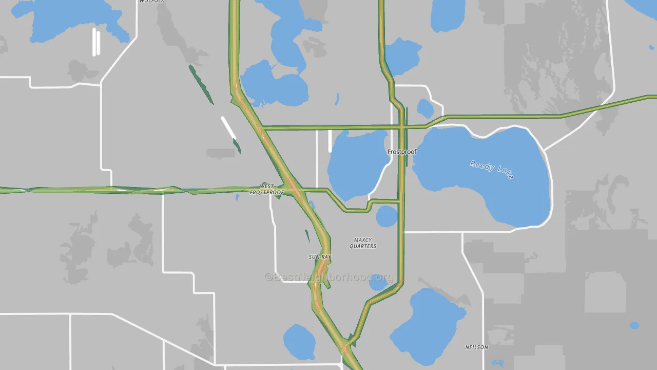 33843, FL Map of Noise Levels in 33843