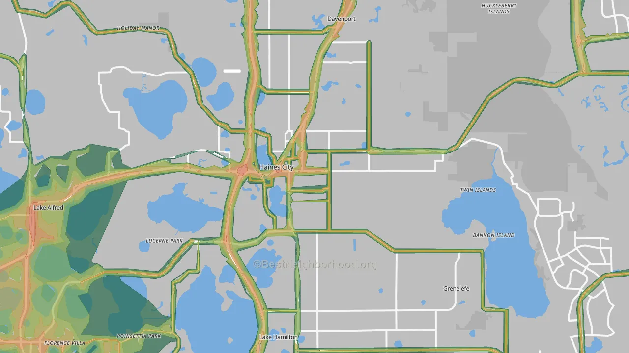 33844, FL Map of Noise Levels in 33844