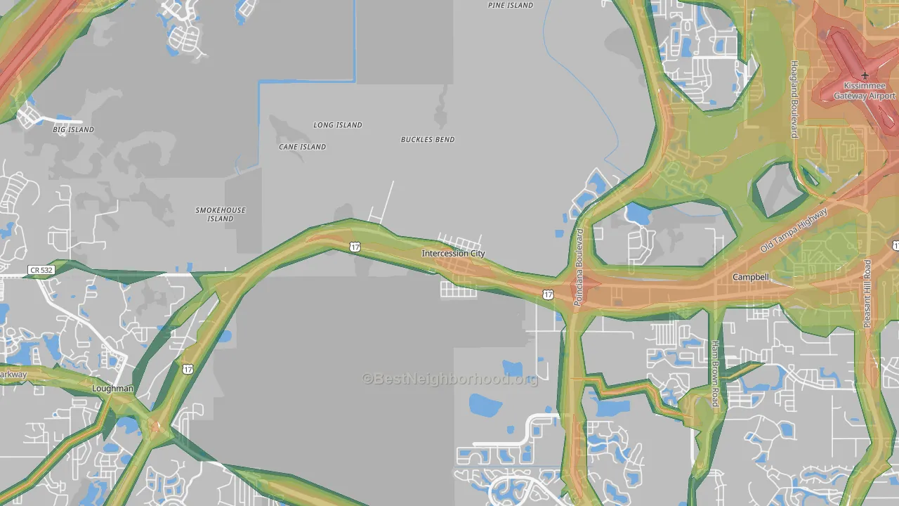 33848, FL Map of Noise Levels in 33848