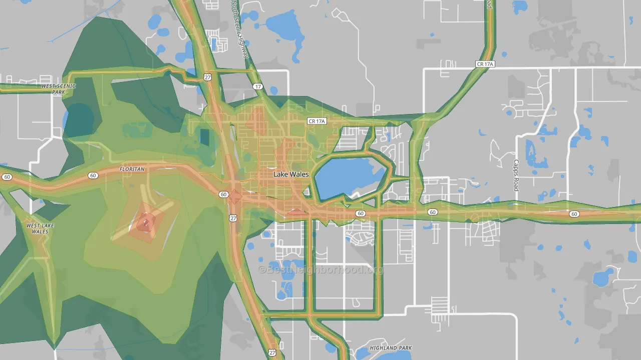 33853, FL Map of Noise Levels in 33853