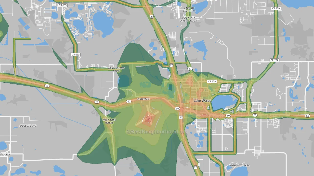 33859, FL Map of Noise Levels in 33859