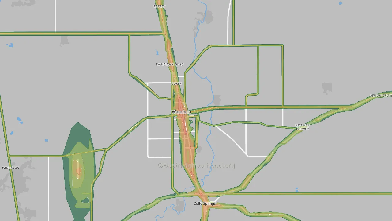 33873, FL Map of Noise Levels in 33873