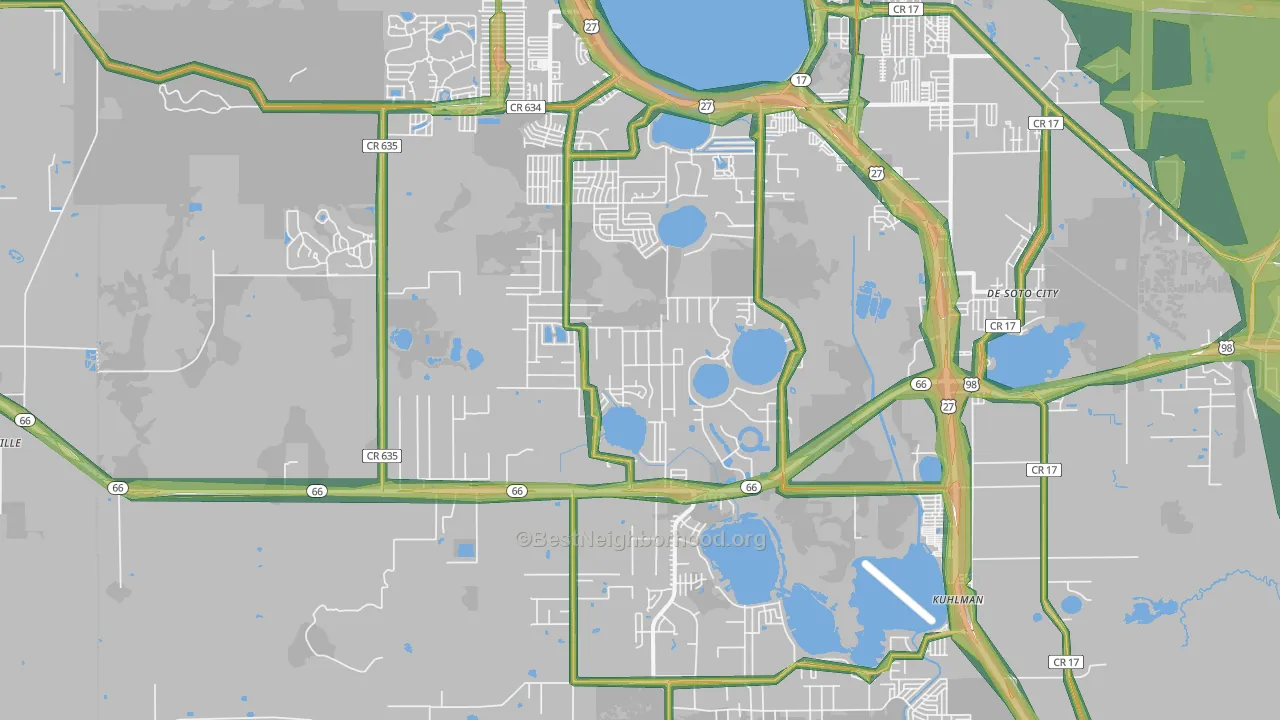 33875, FL Map of Noise Levels in 33875