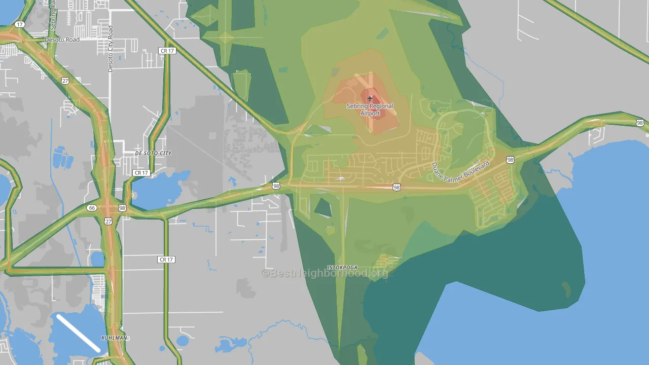 33876, FL Map of Noise Levels in 33876