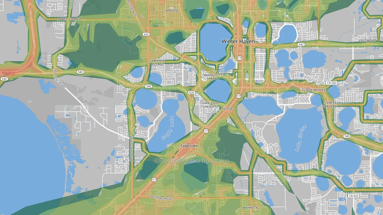 33880, FL Map of Noise Levels in 33880
