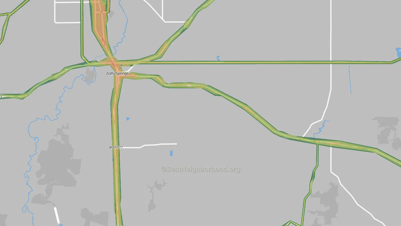 33890, FL Map of Noise Levels in 33890