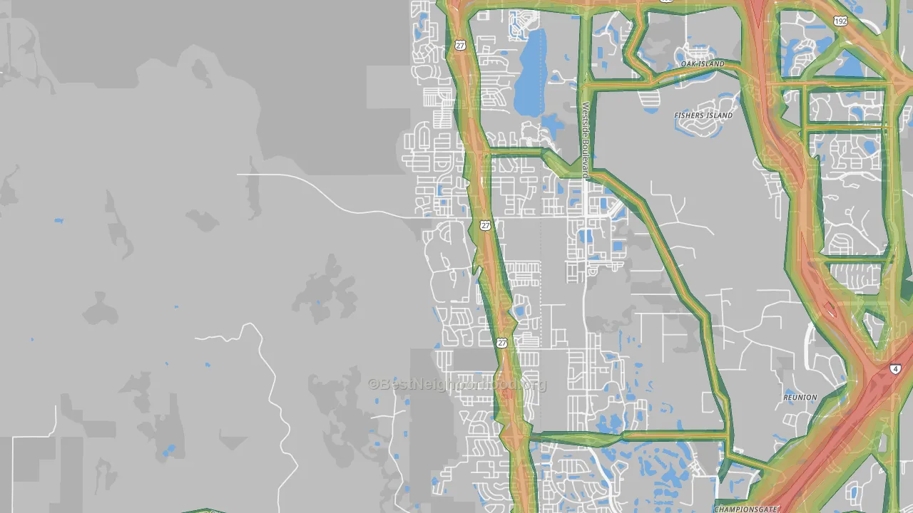 33897, FL Map of Noise Levels in 33897