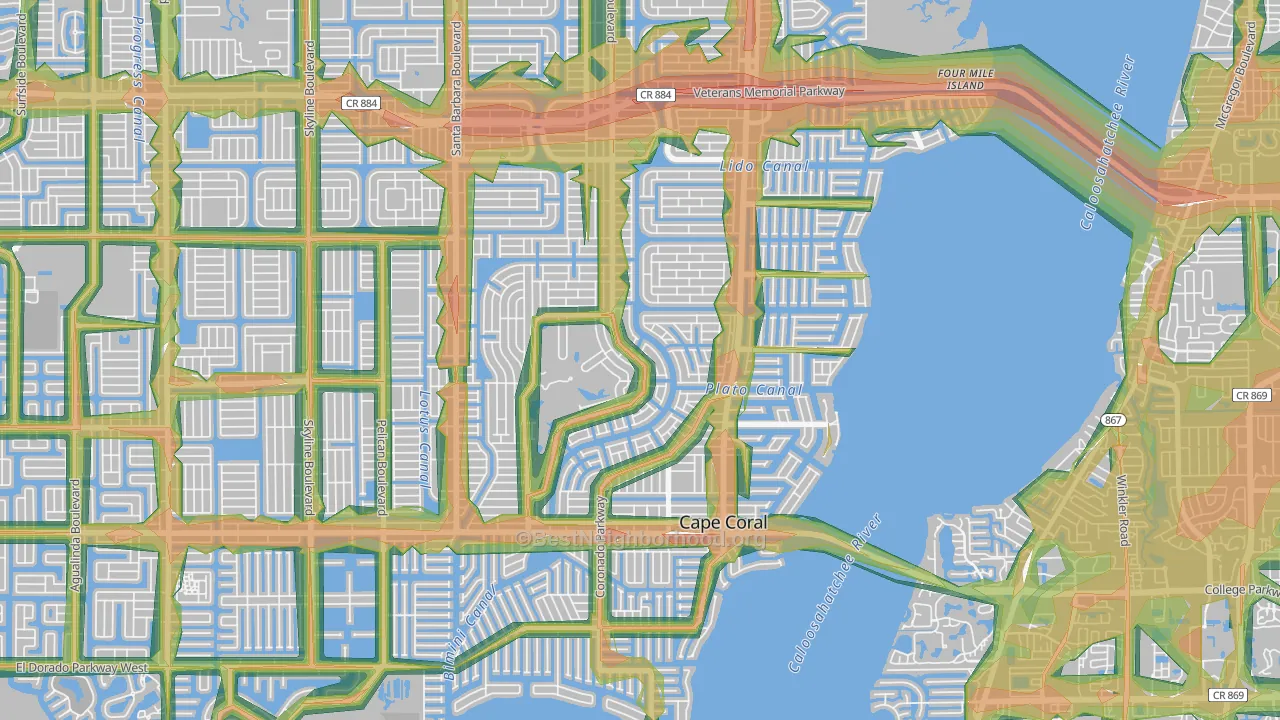 33904, FL Map of Noise Levels in 33904