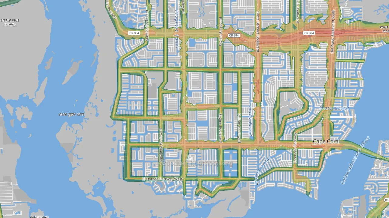 33914, FL Map of Noise Levels in 33914