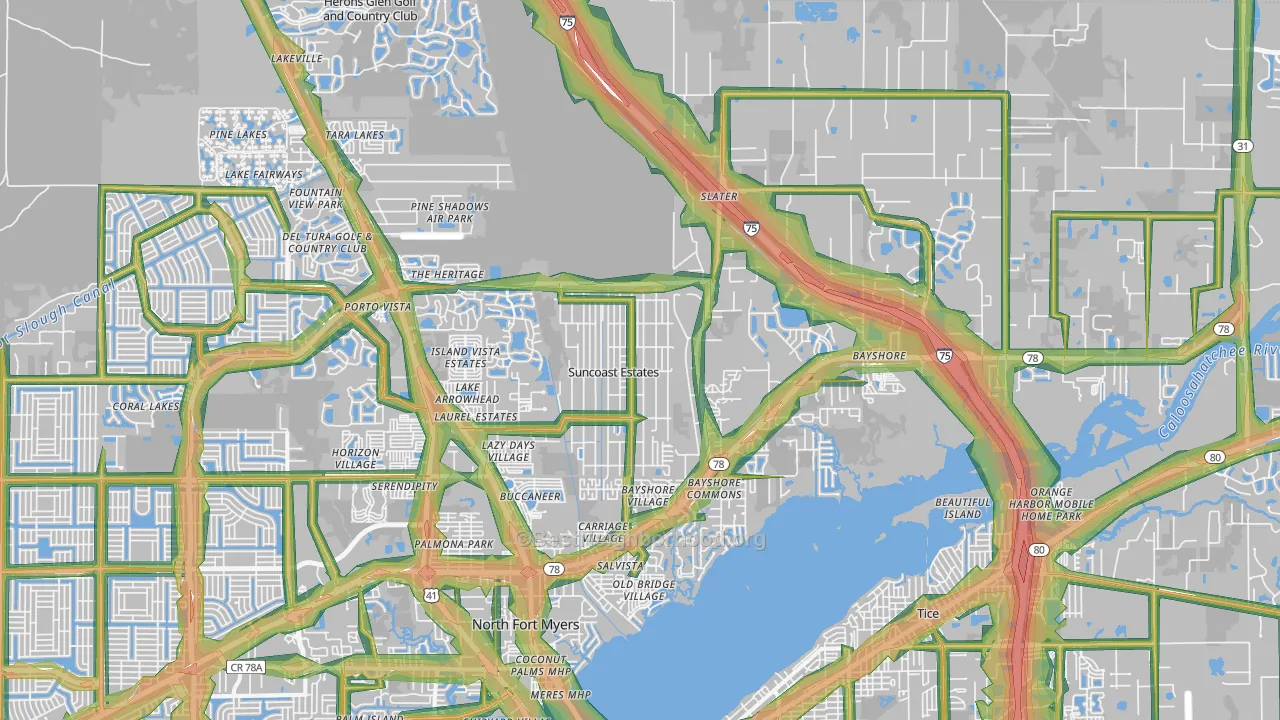 33917, FL Map of Noise Levels in 33917