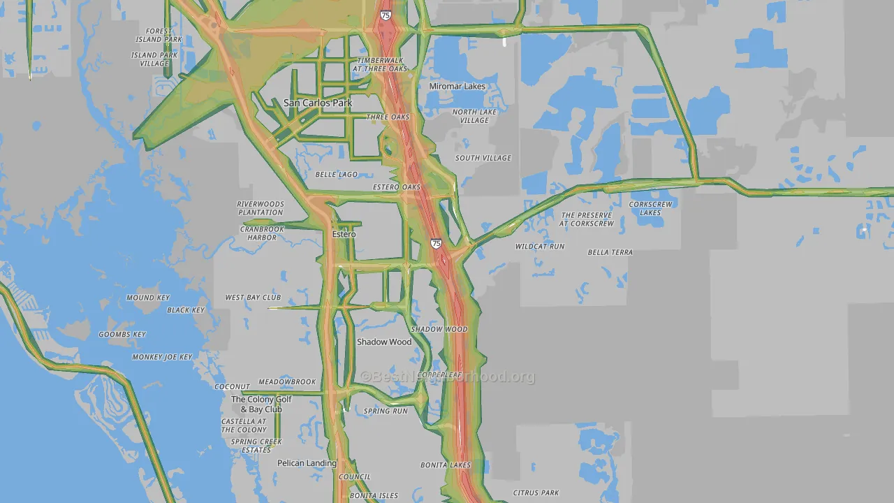 33928, FL Map of Noise Levels in 33928
