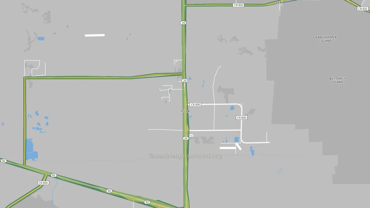 33930, FL Map of Noise Levels in 33930